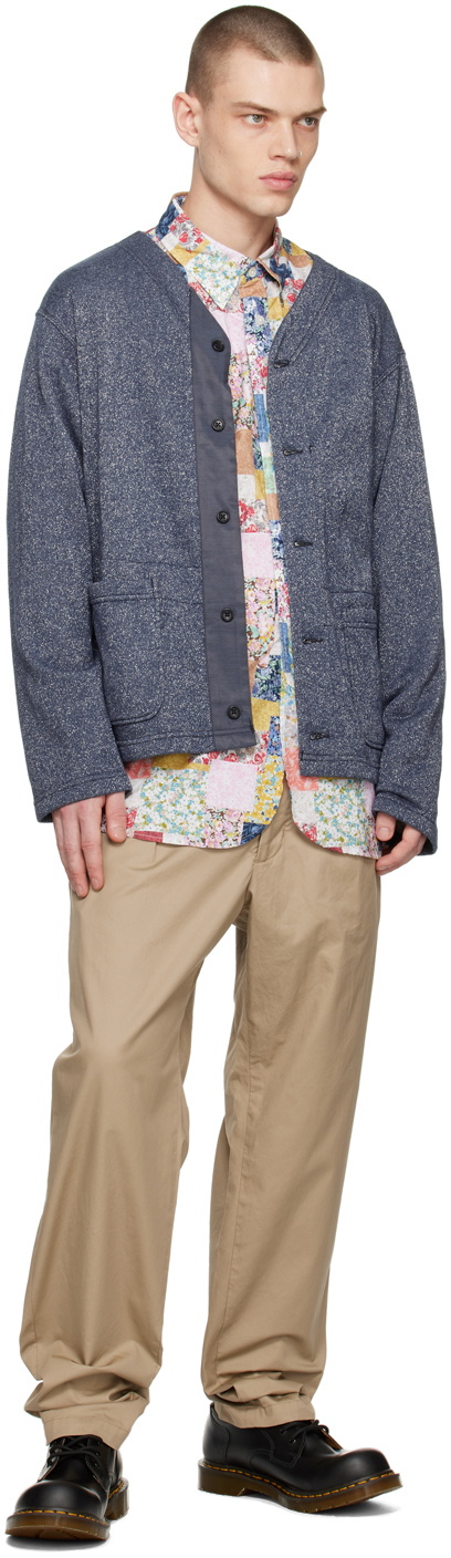 Engineered Garments Navy Metallic Cardigan