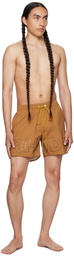 Rhude Tan Printed Swim Shorts