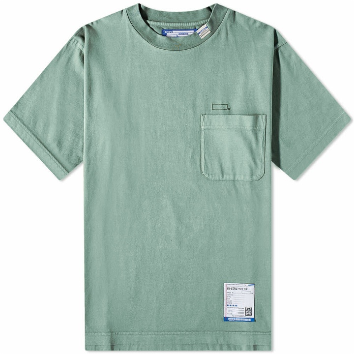 Photo: Instru(men-tal) by Mihara Men's Instrumental by Mihara Embroidered T-Shirt in Green