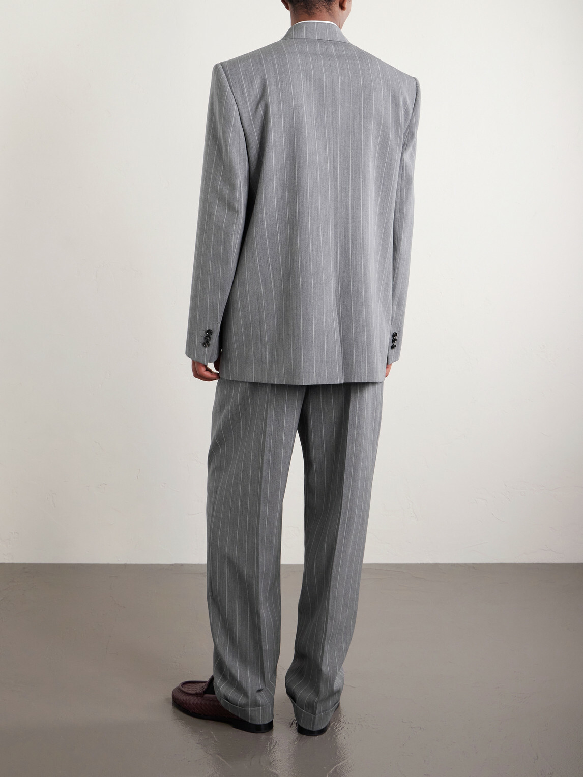Bottega Veneta - Pinstriped Wool Blazer - Gray