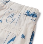 Desmond & Dempsey - Printed Cotton Pyjama Shorts - Neutrals