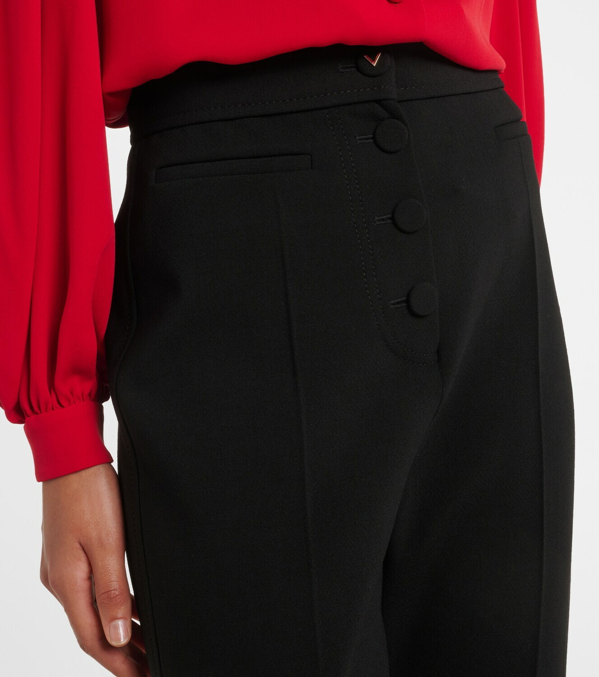 Valentino VGold wool-blend straight pants