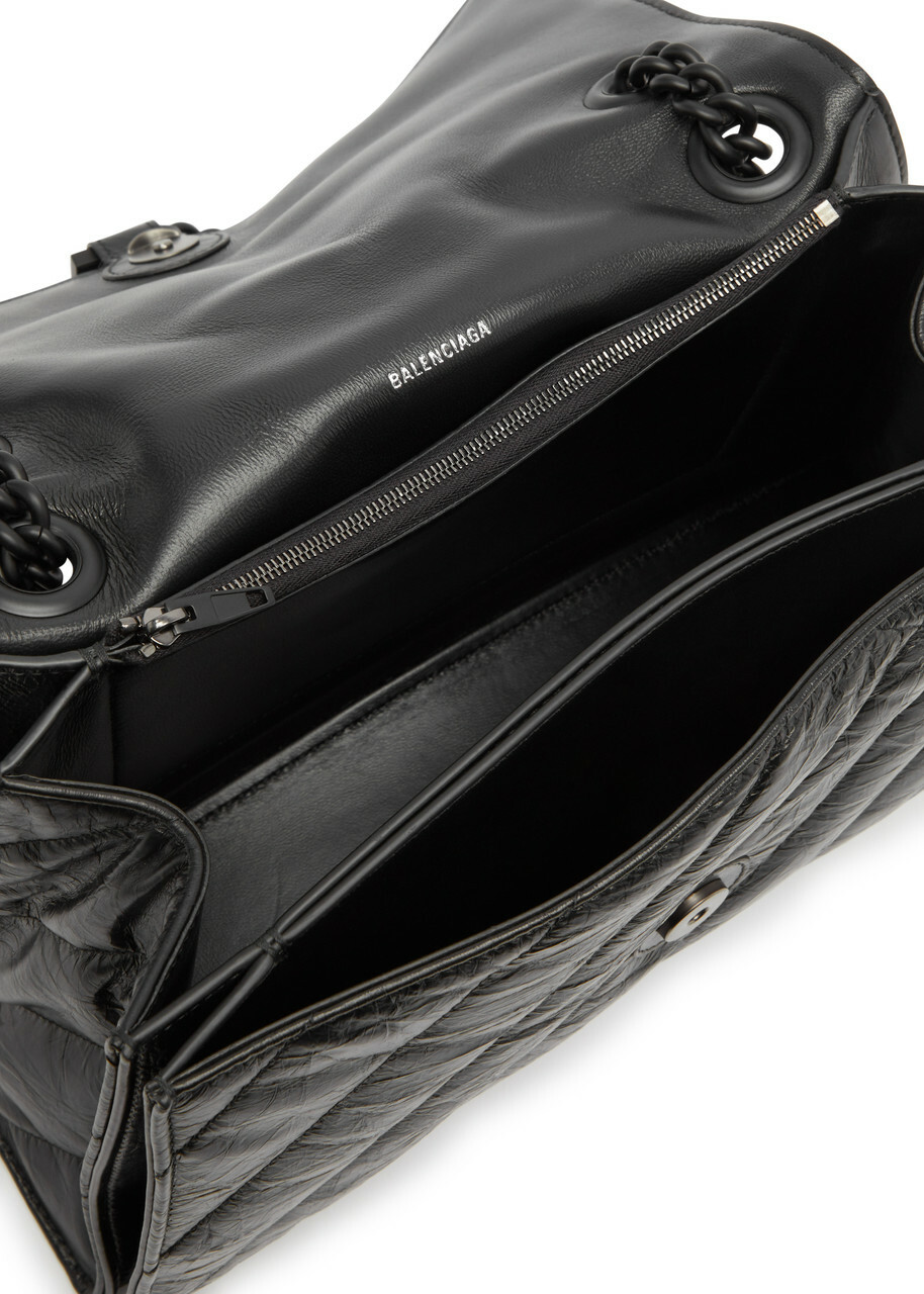 Balenciaga Crush Medium Quilted Leather Shoulder bag - Black
