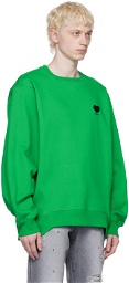 ADER error Green Flocked Sweatshirt