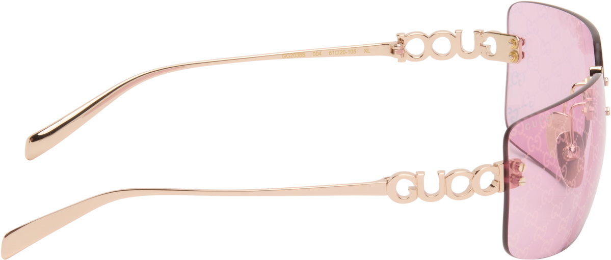 Gucci Gold Block Bending Sunglasses