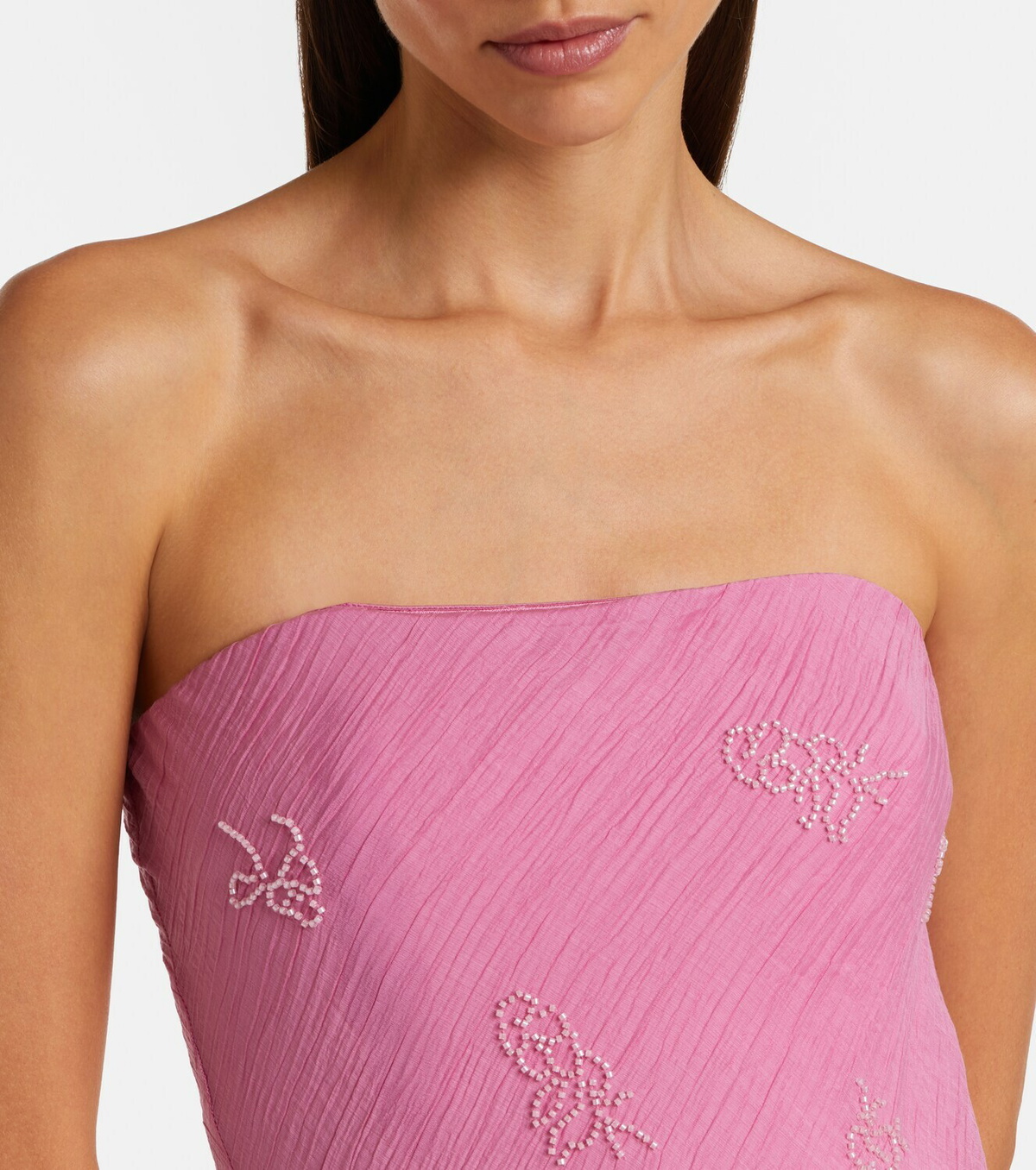 Staud Cassie beaded organza maxi dress