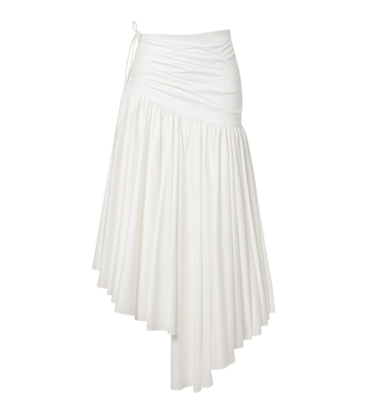 Photo: Self-Portrait Asymmetric cotton poplin midi skirt