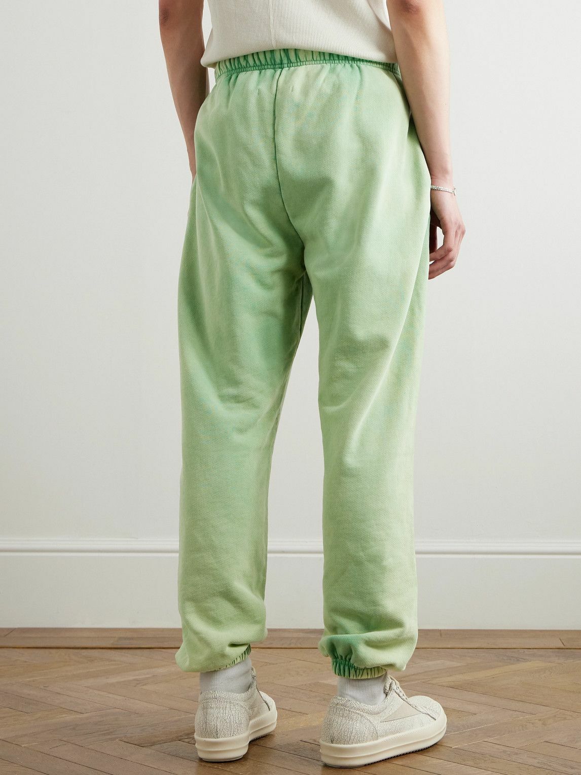 RRR123 - Flag Logo-Appliquéd Printed Cotton-Jersey Sweatpants - Green