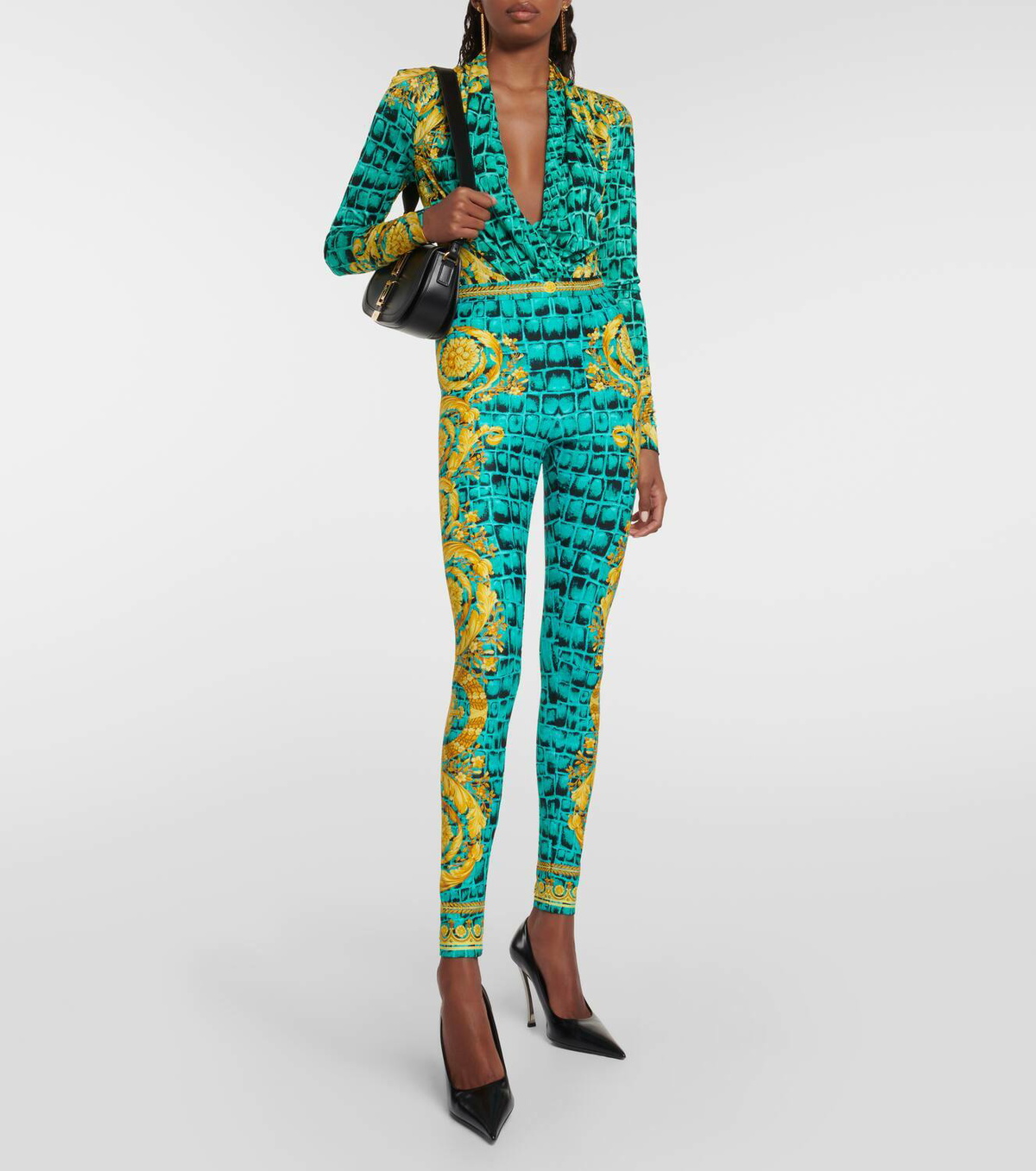 Versace Draped jersey bodysuit