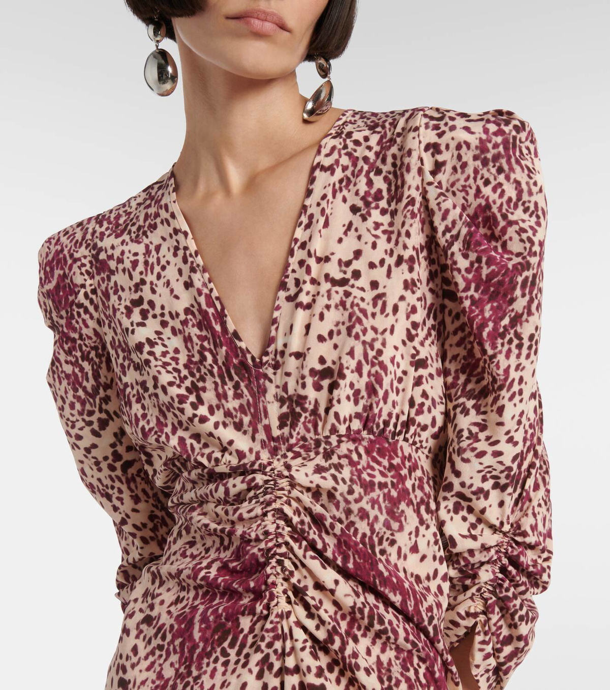 Isabel Marant Albini gathered silk-blend midi dress Isabel Marant