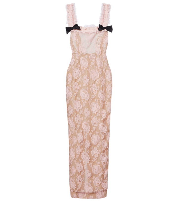 Photo: Alessandra Rich Ruffled cotton-blend lace maxi dress