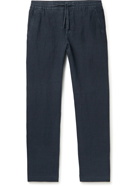 NN07 - Seb Linen Drawstring Trousers - Blue