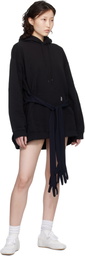 MM6 Maison Margiela Black Hooded Glove Sweatshirt Minidress