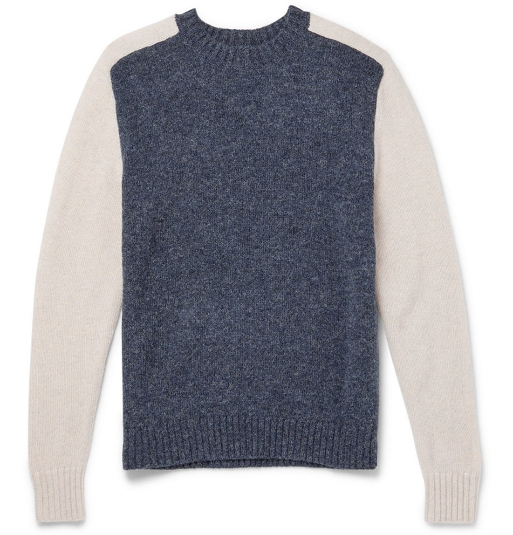 Photo: Bellerose - Colour-Block Shetland Wool Sweater - Blue
