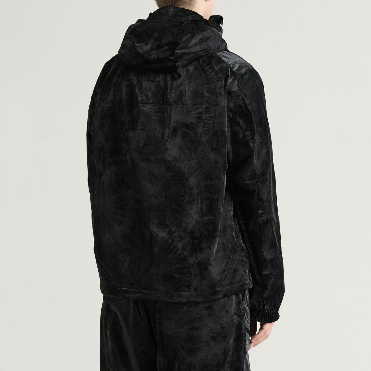 Y-3 Men's Marble Nylon Hoodied Coat in Black