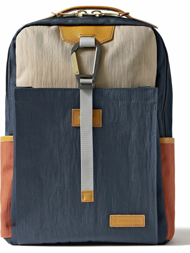 Photo: Master-Piece - Link Leather-Trimmed Colour-Block Nylon-Twill Backpack