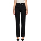 AGOLDE Black 90's Pinch Waist High Rise Straight Long Jeans