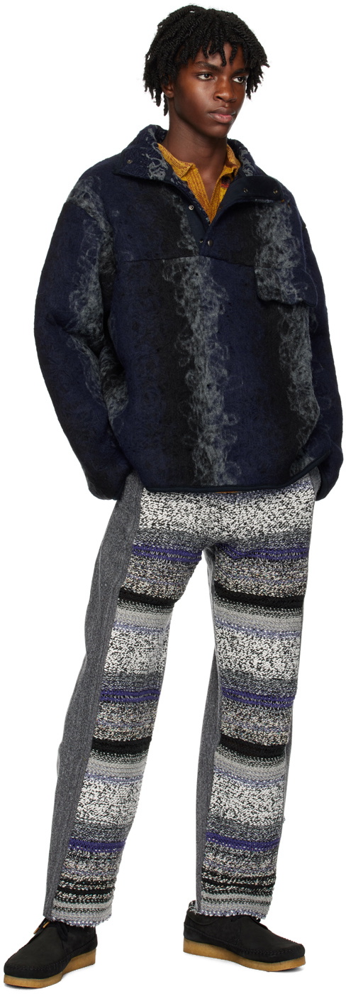 VITELLI Navy Striped Turtleneck