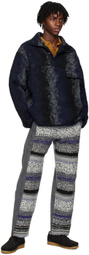 VITELLI Navy Striped Turtleneck