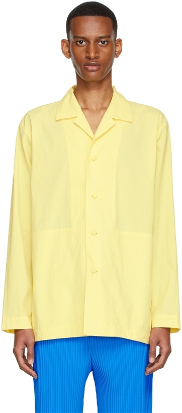 Photo: Homme Plissé Issey Miyake Yellow Polyester Shirt