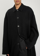 Rick Owens Brad Wool Coat Black