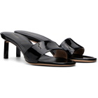 TOM FORD Black Patent Leather Mule Heeled Sandals