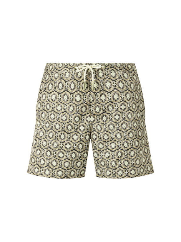 Photo: Orlebar Brown - Bulldog Passetto Straight-Leg Mid-Length Printed Swim Shorts - Green
