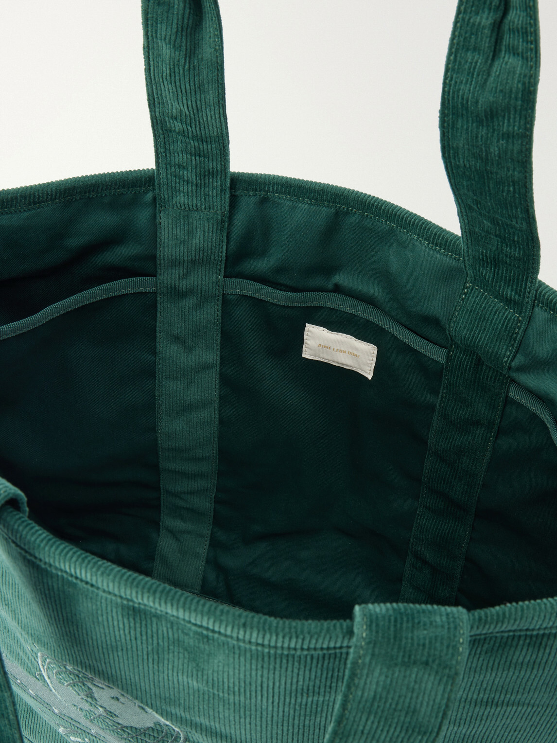 Aimé Leon Dore - Logo-Embroidered Cotton-Corduroy Tote - Green