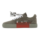 Off-White Green Suede Low Vulcanized Sneakers