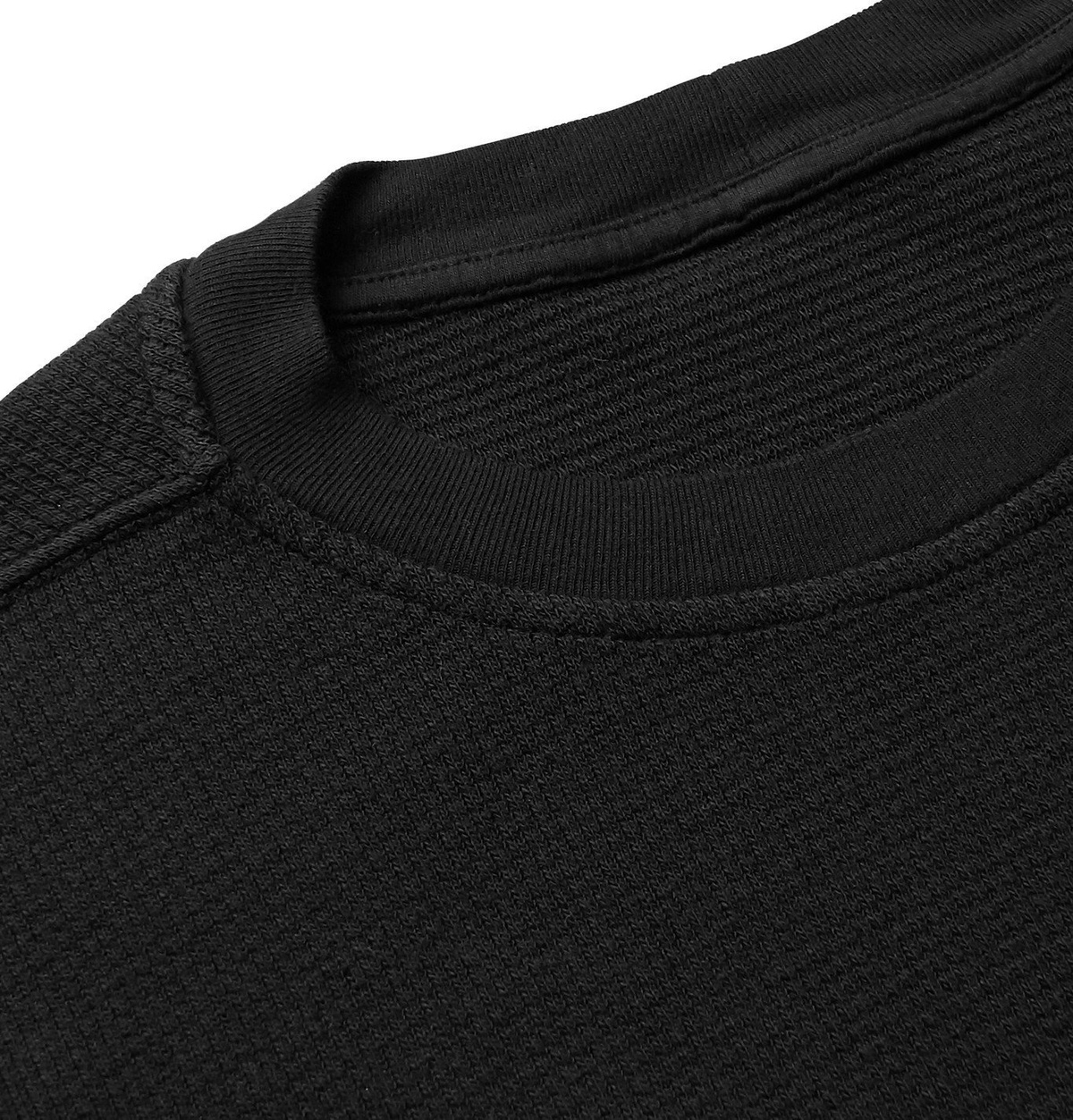 Rick Owens - Waffle-Knit Cotton Sweatshirt - Black Rick Owens