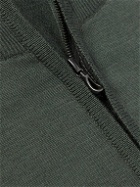 John Smedley - Slim-Fit Merino Wool Half-Zip Sweatshirt - Green