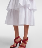 Alaïa Ruffled tiered cotton midi skirt