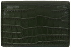 TOM FORD Green Printed Croc Card Holder