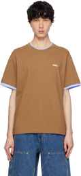 AFTER PRAY Brown Crepe Layered T-shirt