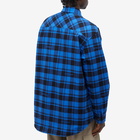 Off-White Men's Checked Flannel Overshirt in Blue