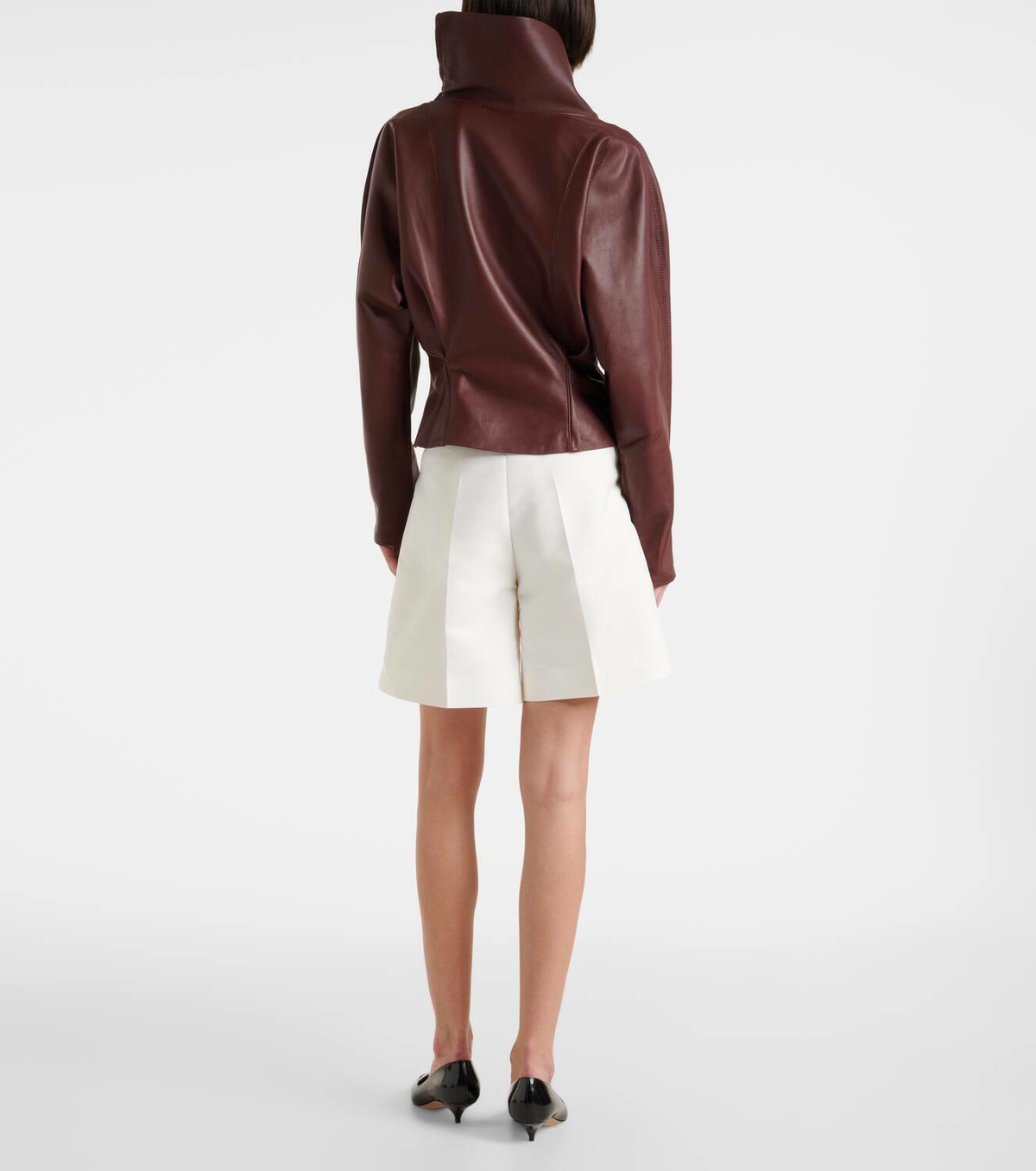 Victoria Beckham Leather turtleneck top