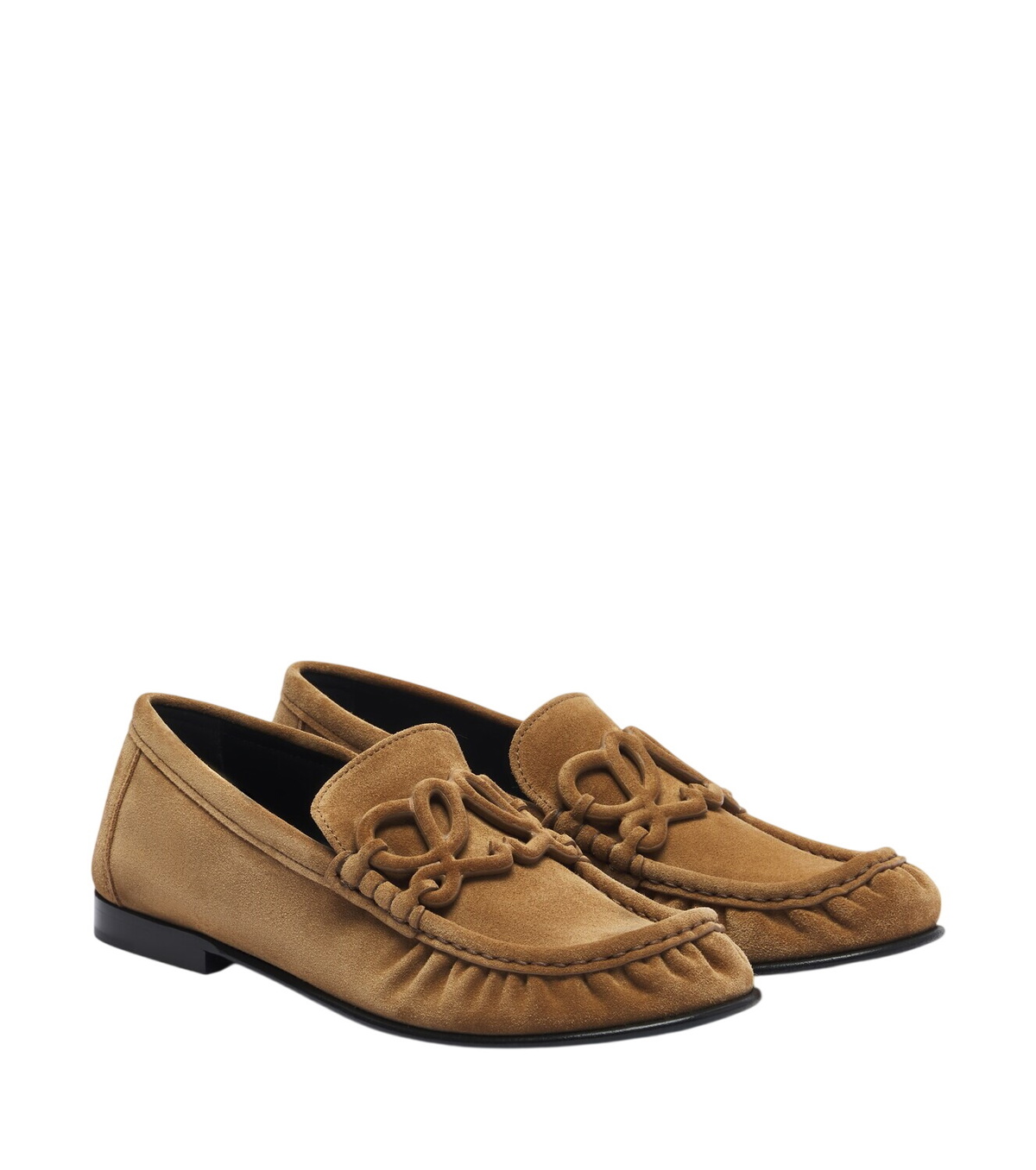 Loewe Black Croc Flower Loafers Loewe