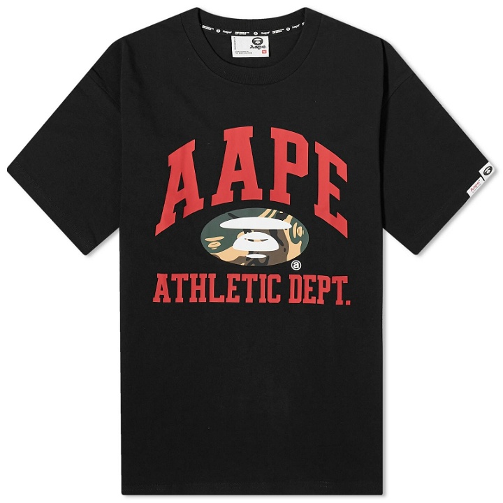 Photo: Men's AAPE College T-Shirt in Black