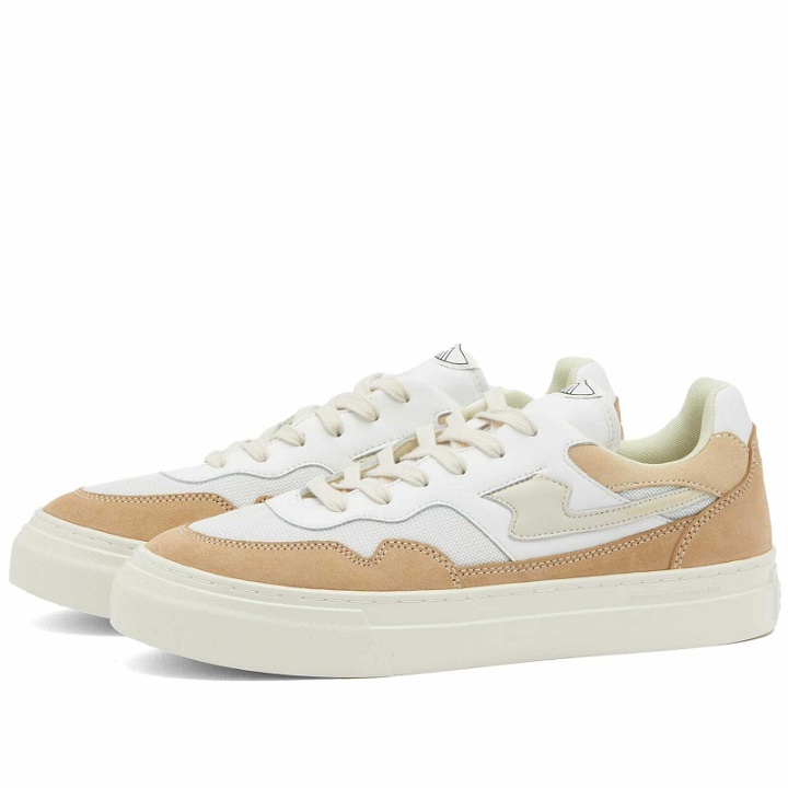 Photo: Stepney Workers Club Men's Pearl S-Strike Leather Sneakers in White/Earth