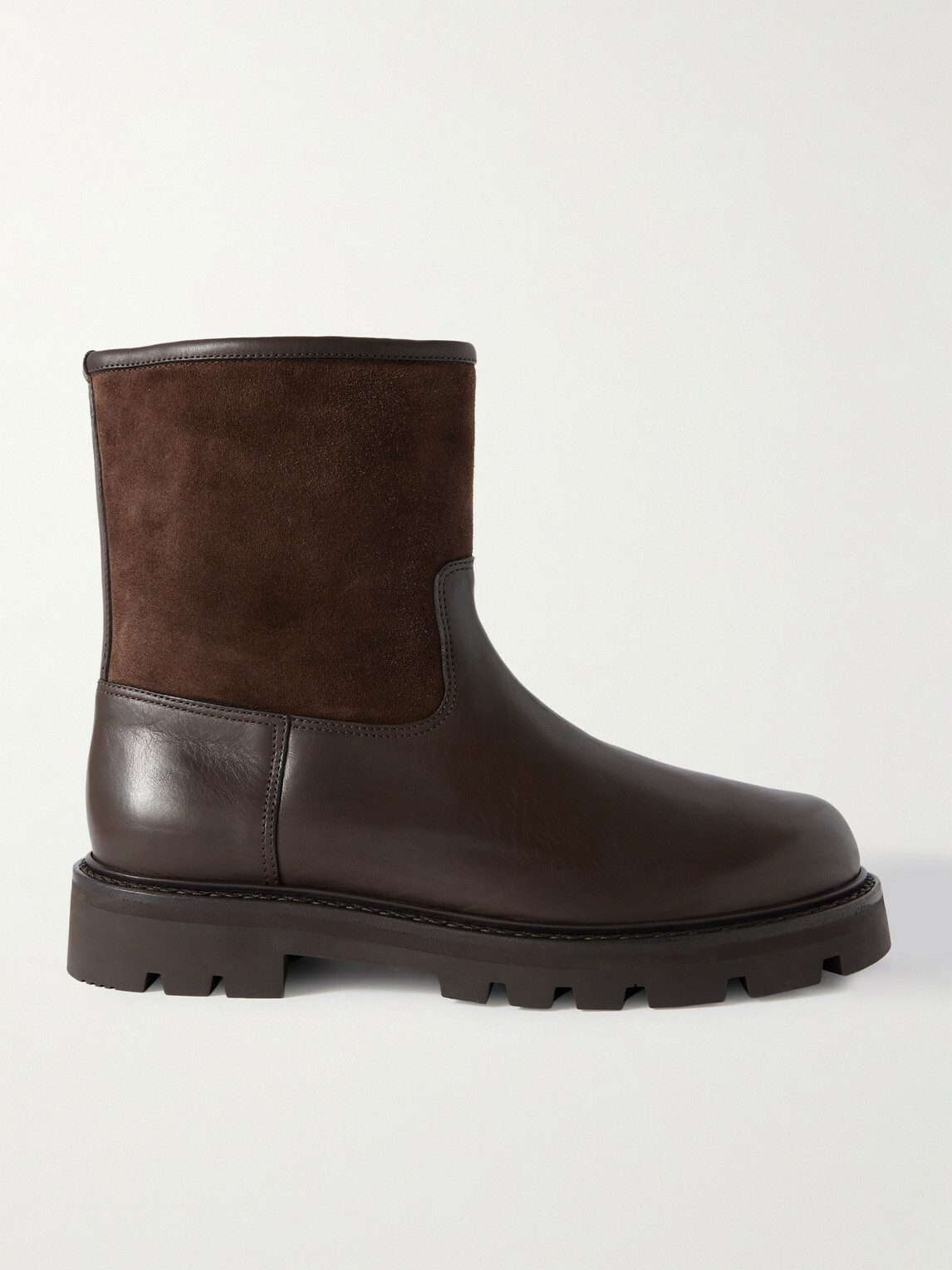 Loro Piana - Suilven Walk Shearling-Lined Suede and Leather Boots - Brown