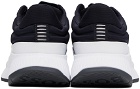 BOSS Navy & White Padded Jersey Branded Details Sneakers