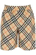 BURBERRY check silk shorts Beige
