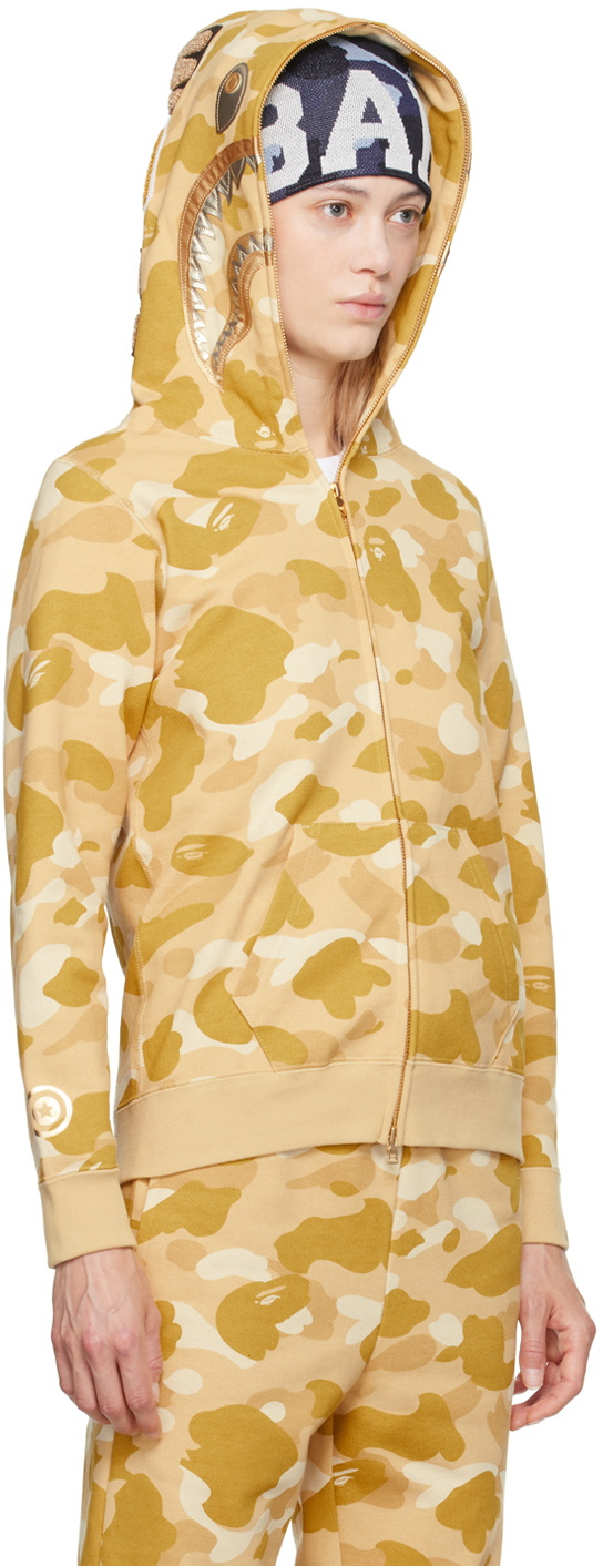 BAPE Yellow Color Camo Shark Hoodie