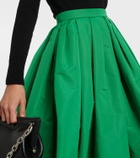 Alexander McQueen Gathered polyfaille midi skirt