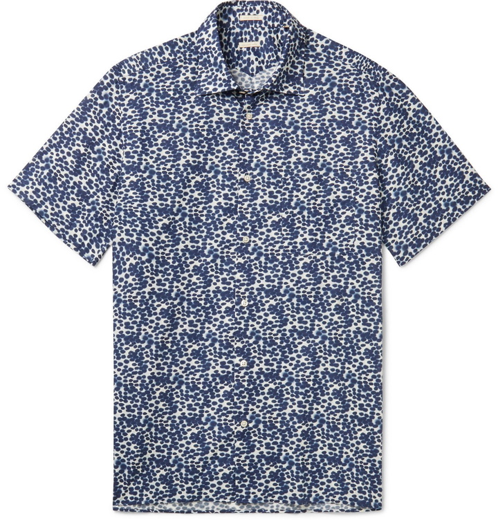 Photo: Massimo Alba - Printed Cotton Shirt - Blue