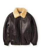 Jacquemus - Le Bombardier Oversized Shearling Bomber Jacket - Brown