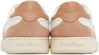 Salvatore Ferragamo White & Pink Garda Low Sneakers