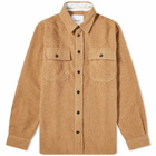 Norse Projects Men's Silas Textured Cotton Wool Overshirt in Camel