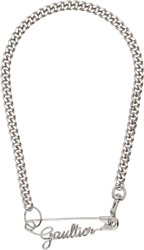 Photo: Jean Paul Gaultier Silver 'The Gaultier Safety Pin' Necklace