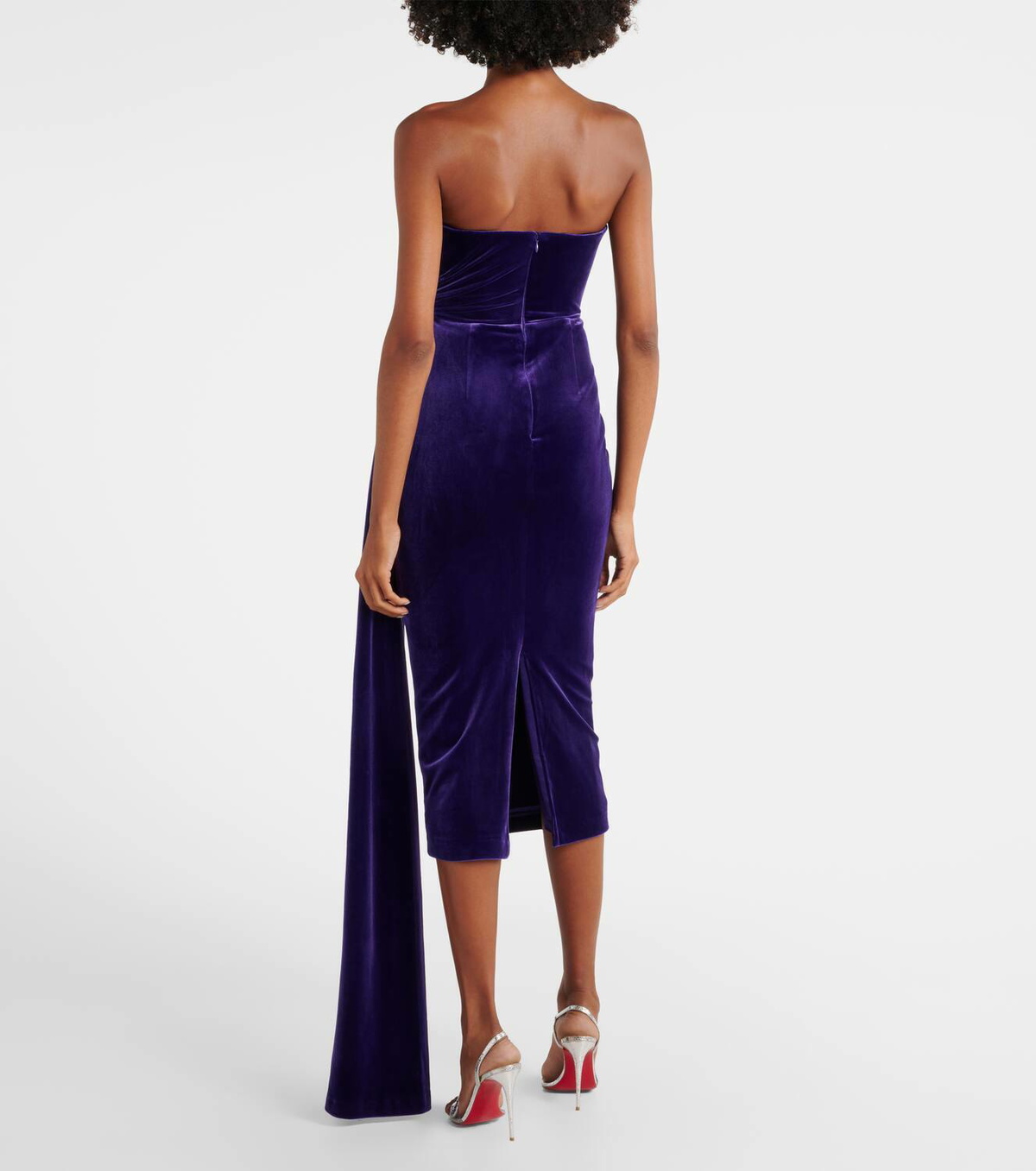 Alex Perry Draped velvet corset gown